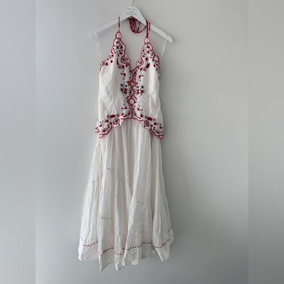FREE PEOPLE NWT Valenciana White Midi Dress - Picture 9 of 15